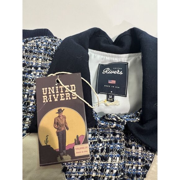United Rivers Hudson River Tweed Bomber Jacket in Navy - Picture 4 of 4